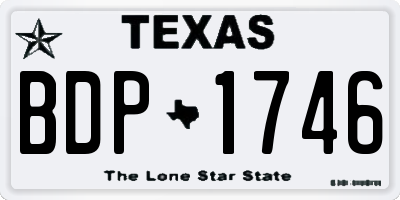TX license plate BDP1746