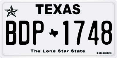 TX license plate BDP1748