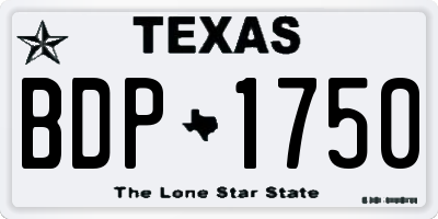 TX license plate BDP1750