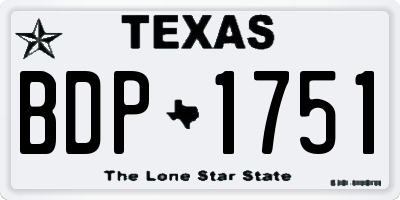 TX license plate BDP1751