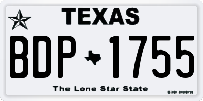 TX license plate BDP1755