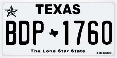 TX license plate BDP1760