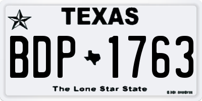 TX license plate BDP1763