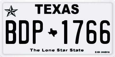 TX license plate BDP1766