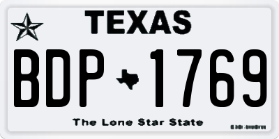 TX license plate BDP1769