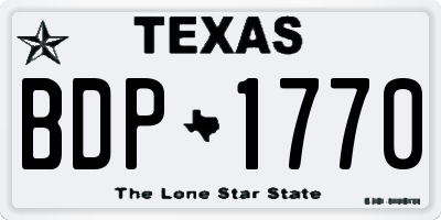 TX license plate BDP1770