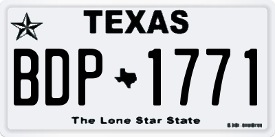 TX license plate BDP1771