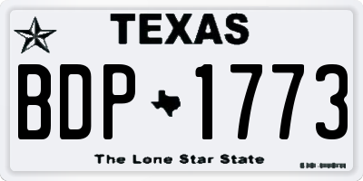 TX license plate BDP1773