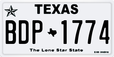TX license plate BDP1774