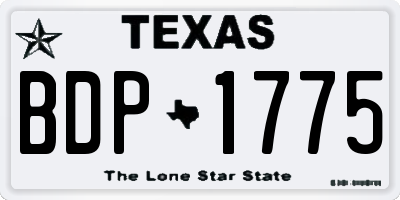 TX license plate BDP1775