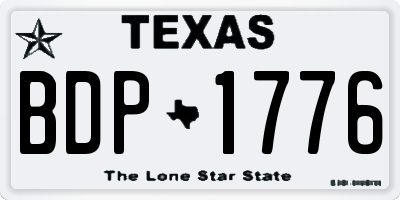 TX license plate BDP1776