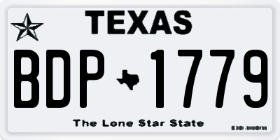 TX license plate BDP1779