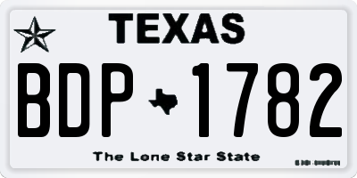 TX license plate BDP1782