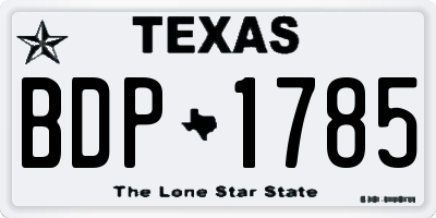 TX license plate BDP1785