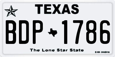 TX license plate BDP1786