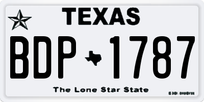 TX license plate BDP1787