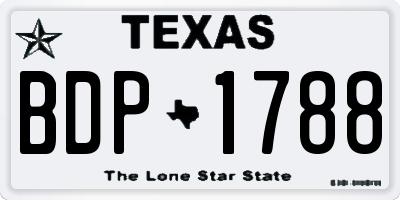 TX license plate BDP1788