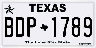 TX license plate BDP1789