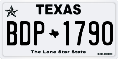 TX license plate BDP1790