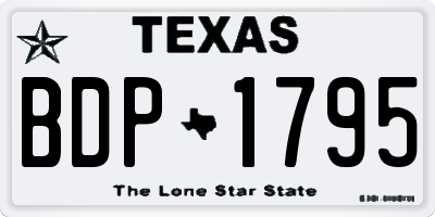 TX license plate BDP1795