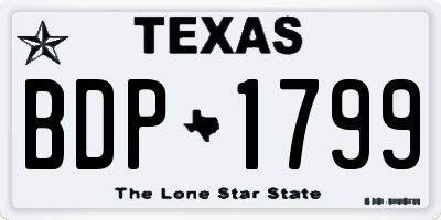 TX license plate BDP1799