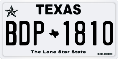 TX license plate BDP1810