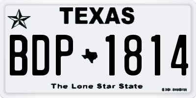 TX license plate BDP1814