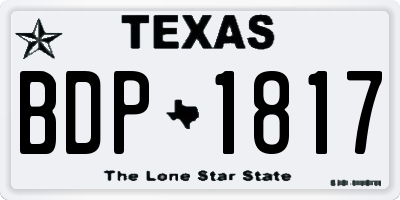TX license plate BDP1817