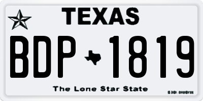 TX license plate BDP1819