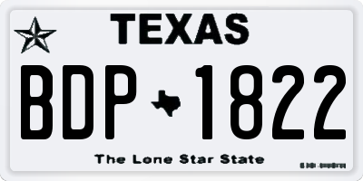 TX license plate BDP1822