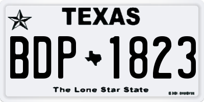 TX license plate BDP1823