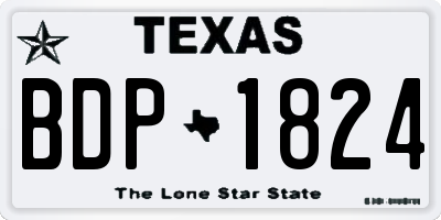 TX license plate BDP1824