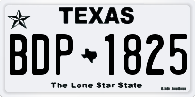 TX license plate BDP1825