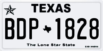 TX license plate BDP1828