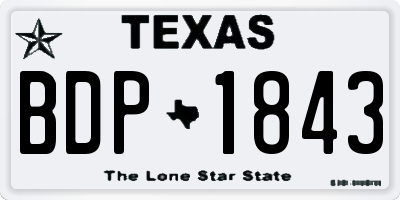 TX license plate BDP1843