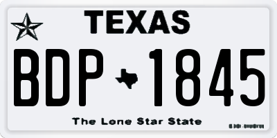TX license plate BDP1845