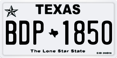 TX license plate BDP1850
