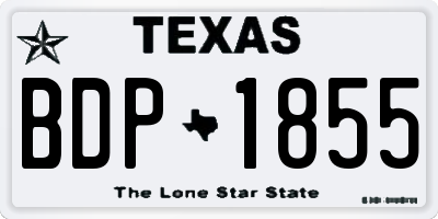 TX license plate BDP1855