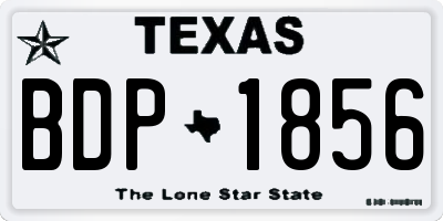 TX license plate BDP1856