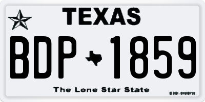 TX license plate BDP1859