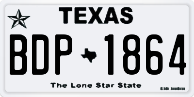 TX license plate BDP1864