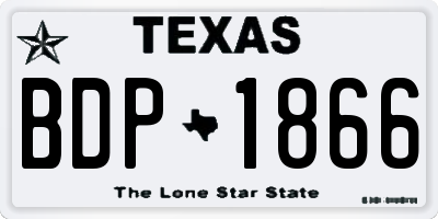 TX license plate BDP1866