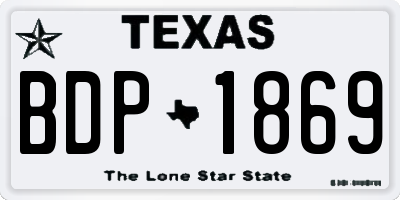 TX license plate BDP1869