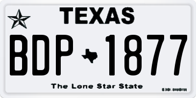 TX license plate BDP1877