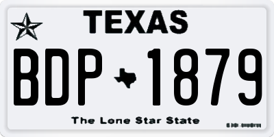 TX license plate BDP1879