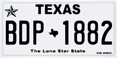 TX license plate BDP1882