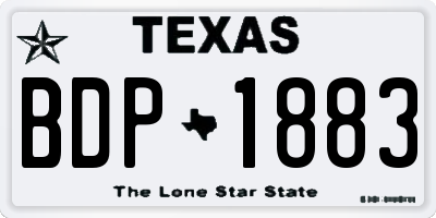 TX license plate BDP1883