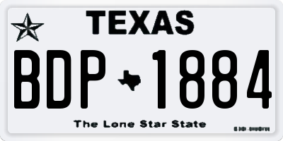 TX license plate BDP1884