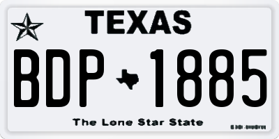 TX license plate BDP1885