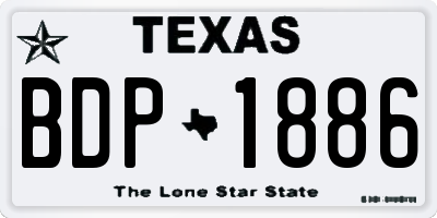 TX license plate BDP1886
